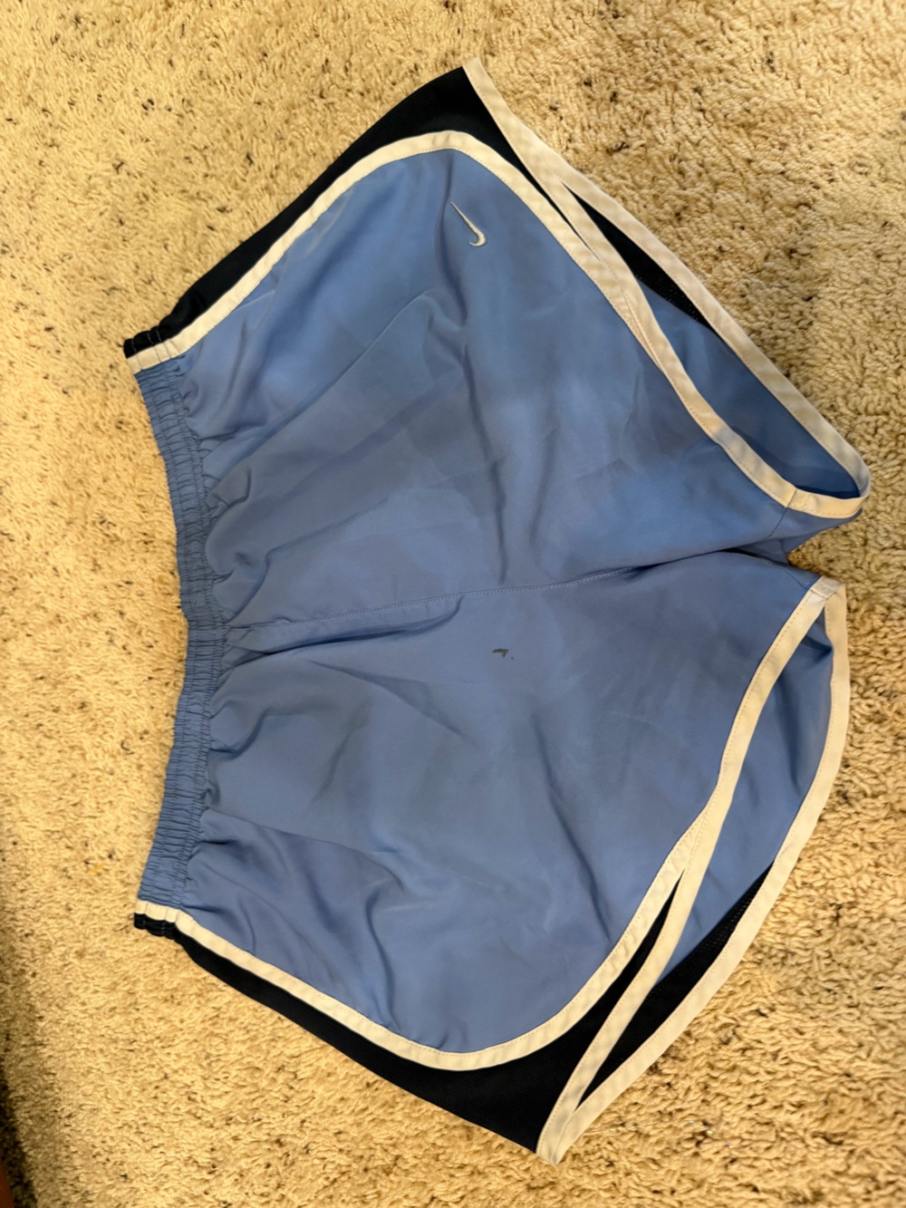 Nike women's  Sky Blue Athletic Shorts with White Trim